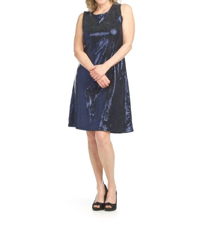 Sequin Dress In Navy Pink Sequin Dress