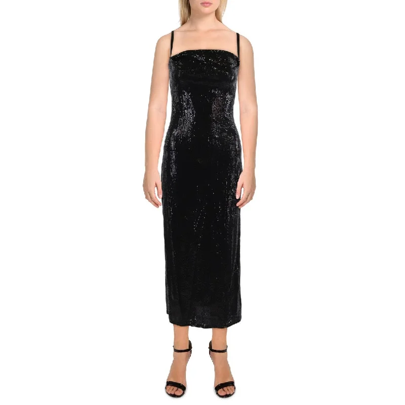 Womens Metallic Sequin Maxi Dress Sequin Dress Style