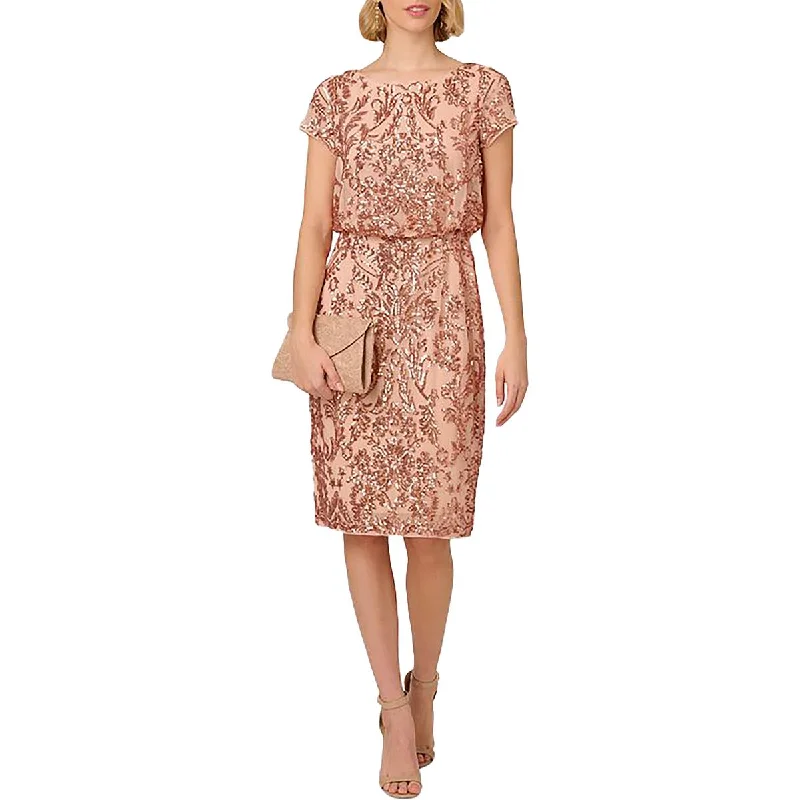 Womens Sequined Embellished Sheath Dress Sequin Backless Dress
