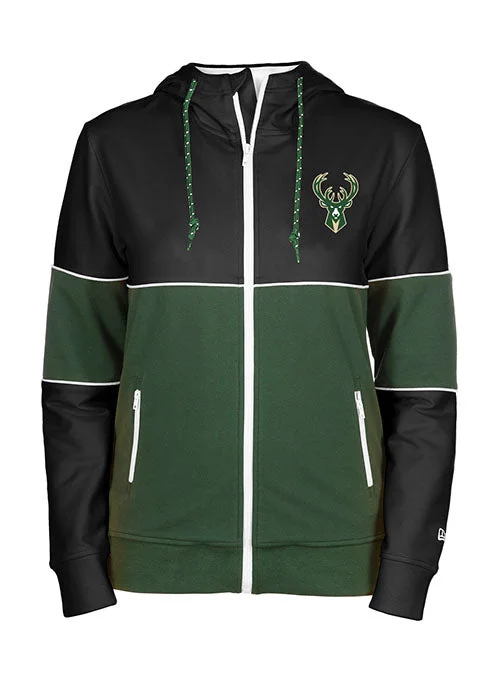 Women's New Era Primary Secondary Milwaukee Bucks Full Zip Hooded Sweatshirt Classic Women’s Sweatshirt Women's New Era Primary Secondary Milwaukee Bucks Full Zip Hooded Sweatshirt Classic Women’s Sweatshirt