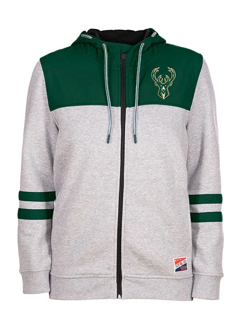 Women's New Era Fleece and Crinkle Milwaukee Bucks Hooded Sweatshirt Women’s Pullover Hoodie Women's New Era Fleece and Crinkle Milwaukee Bucks Hooded Sweatshirt Women’s Pullover Hoodie
