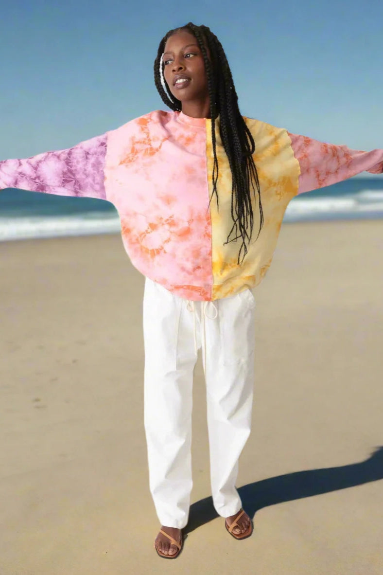 Electric and Rose Bhodi Patchwork Sweater Cotton Hoodie Sweatshirt