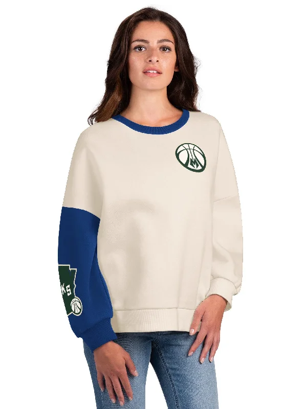 Women's Starter Interception Milwaukee Bucks Crewneck Sweatshirt Pullover Hoodie Sweatshirt Women's Starter Interception Milwaukee Bucks Crewneck Sweatshirt Pullover Hoodie Sweatshirt
