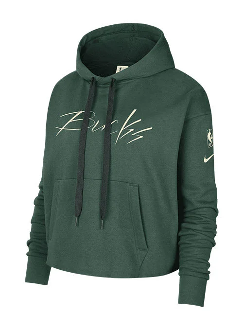 Women's Nike CTS GX Milwaukee Bucks Hooded Cropped Sweatshirt Stylish Hoodies Collection Women's Nike CTS GX Milwaukee Bucks Hooded Cropped Sweatshirt Stylish Hoodies Collection