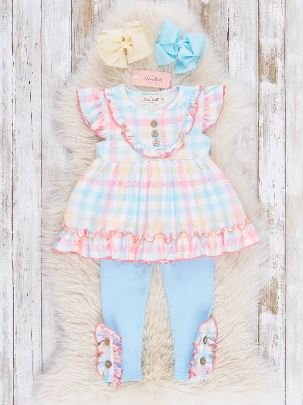 Pastel Gingham Ruffle Outfit