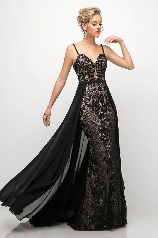 Ladivine UT254 - Deep Sweetheart Neckline and Overskirt Evening Dress
