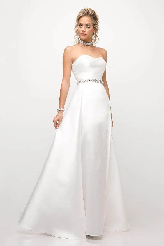Ladivine UT253 - Strapless Mikado Gown with overskirt