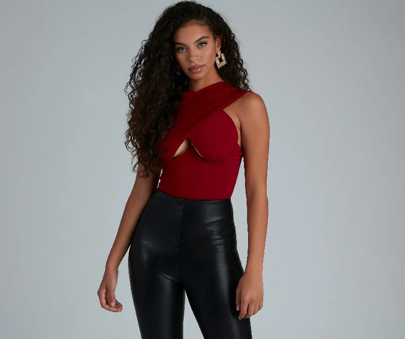 Stop And Stun Underwire Halter Bodysuit