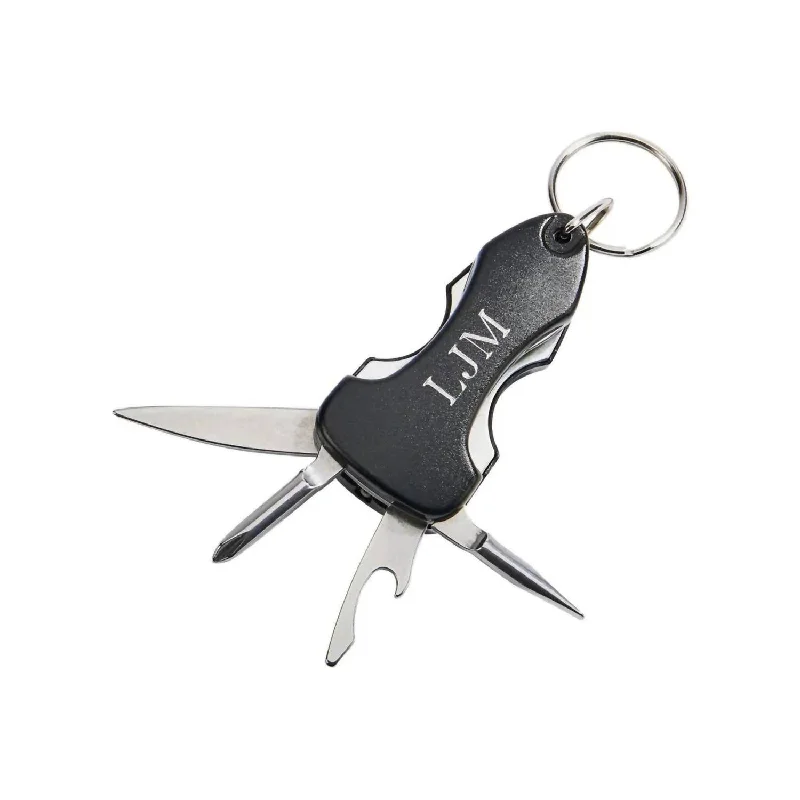 Key Chain With Multi Tools In Black