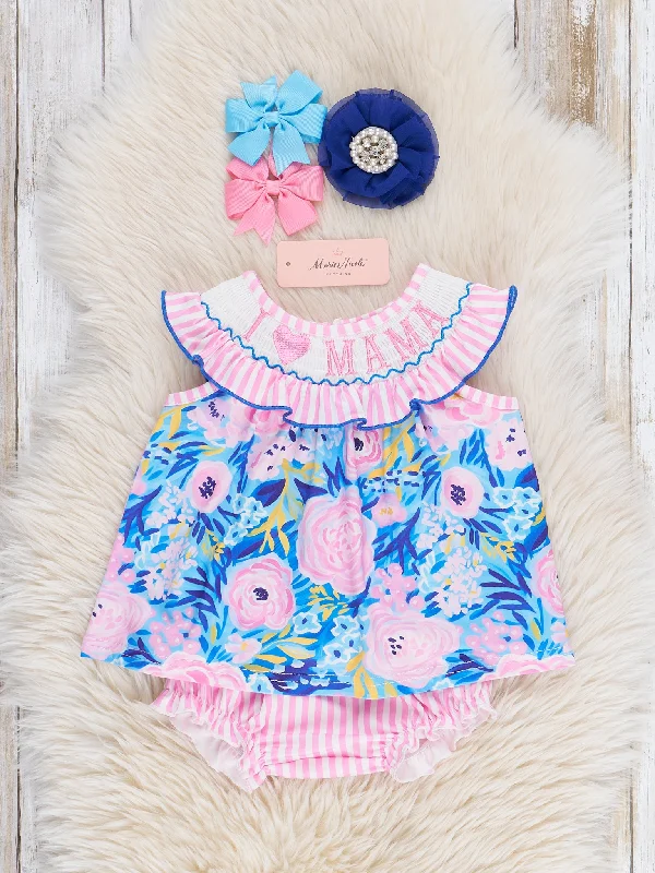 Mama Love Garden Smocked Bloomers Outfit