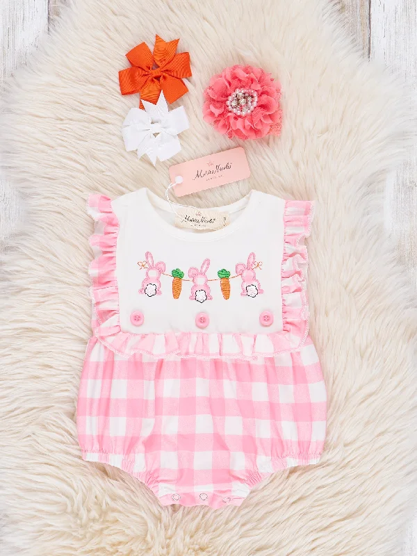 Sweet Pink Gingham Bunny Bubble
