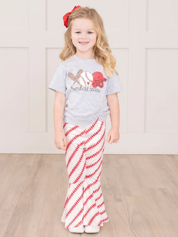 Grey Baseball Bell Bottom Outfit