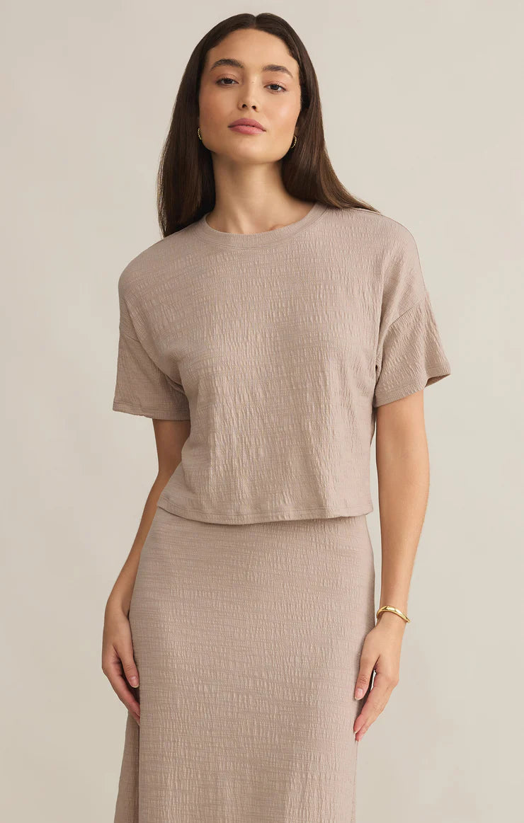Z Supply Sway Textured Slub Cropped Tee