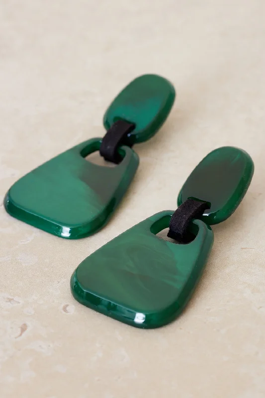 Selma Earrings - Emerald