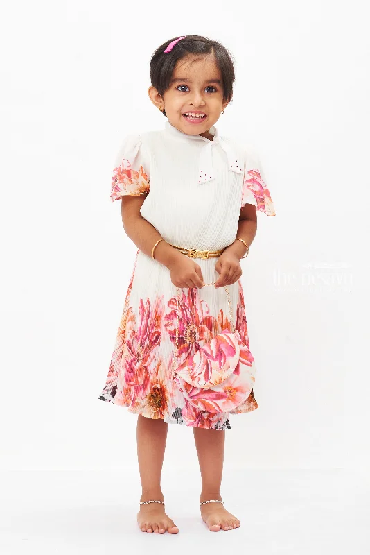 Enchanting Girls Floral Fancy Frock for Celebratory Elegance