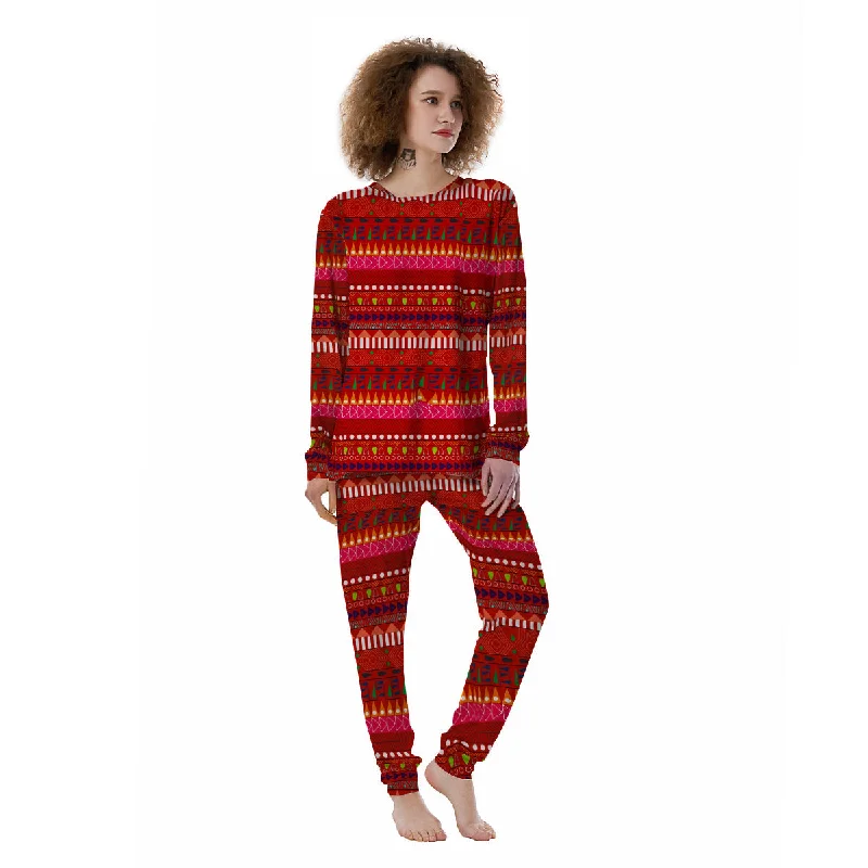 Adinkra Symbols West African Print Pattern Women's Pajamas Cooling pajama sets