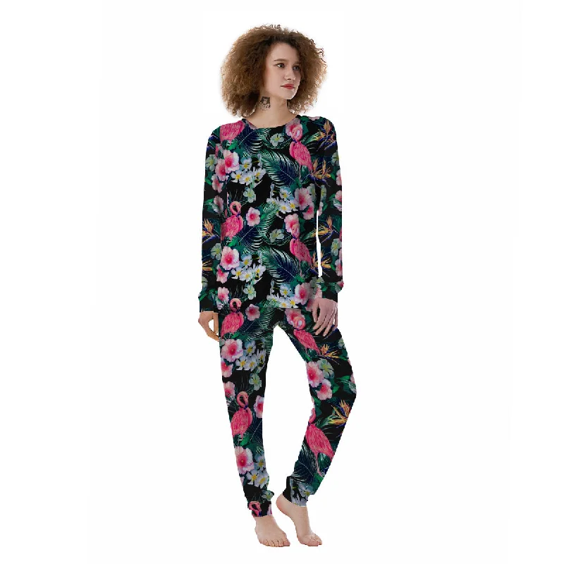 Aloha Flamingo Tropical Print Pattern Women's Pajamas Winter pajama sets