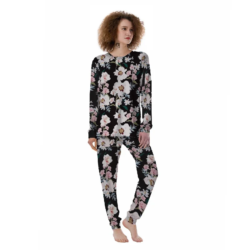 Alstroemeria Tropical Print Pattern Women's Pajamas Linen pajama sets