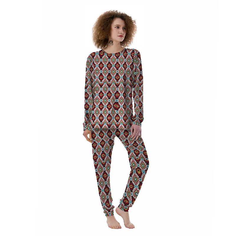 American Turquoise Native Print Pattern Women's Pajamas Plus size pajama sets