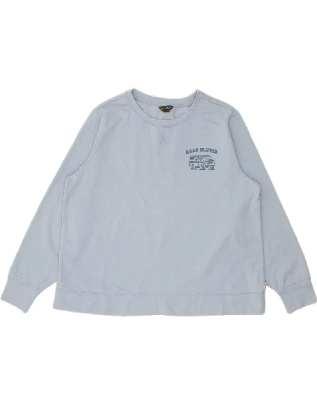 EDDIE BAUER Womens Oversized Graphic Sweatshirt Jumper UK 18 XL Blue Cotton sweaters EDDIE BAUER Womens Oversized Graphic Sweatshirt Jumper UK 18 XL Blue Cotton sweaters