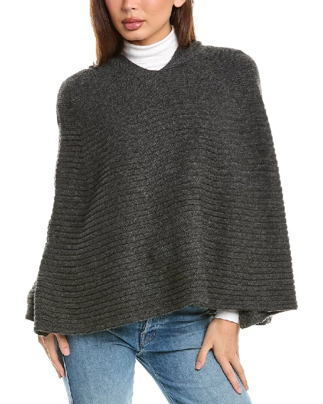 Forte Cashmere Hooded Wool & Cashmere-Blend Poncho Soft-touch sweaters