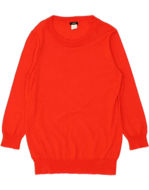 J. CREW Womens Boat Neck Jumper Sweater UK 12 Medium Red Merino Wool Best sweaters for cold weather