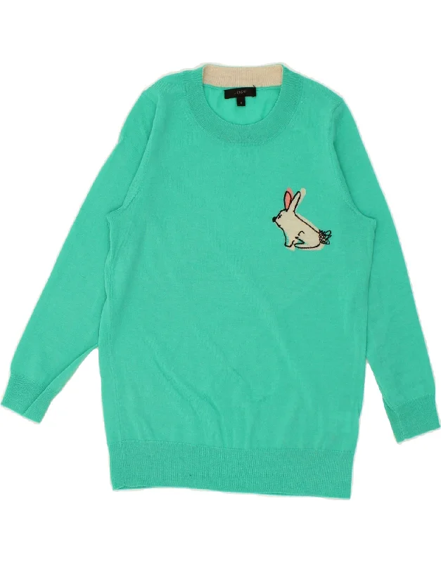 J. CREW Womens Crew Neck Jumper Sweater UK 10 Small Turquoise Merino Wool Best everyday sweaters J. CREW Womens Crew Neck Jumper Sweater UK 10 Small Turquoise Merino Wool Best everyday sweaters
