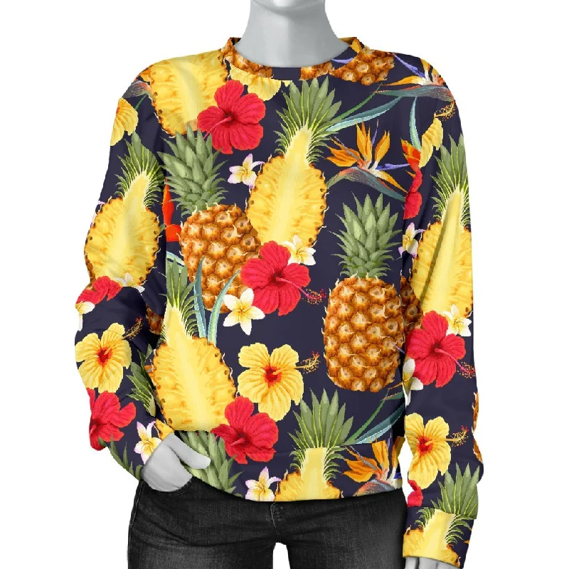 Tropical Mixed Hibiscus Pineapple Print Sweatshirt Levi's sweaters