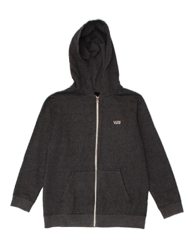 VANS Womens Oversized Zip Hoodie Sweater UK 16 Large Grey Cotton Fleece sweaters