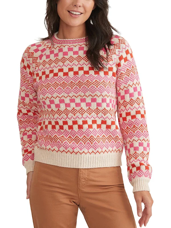 Womens Knit Fair Isle Pullover Sweater Knitted sweaters