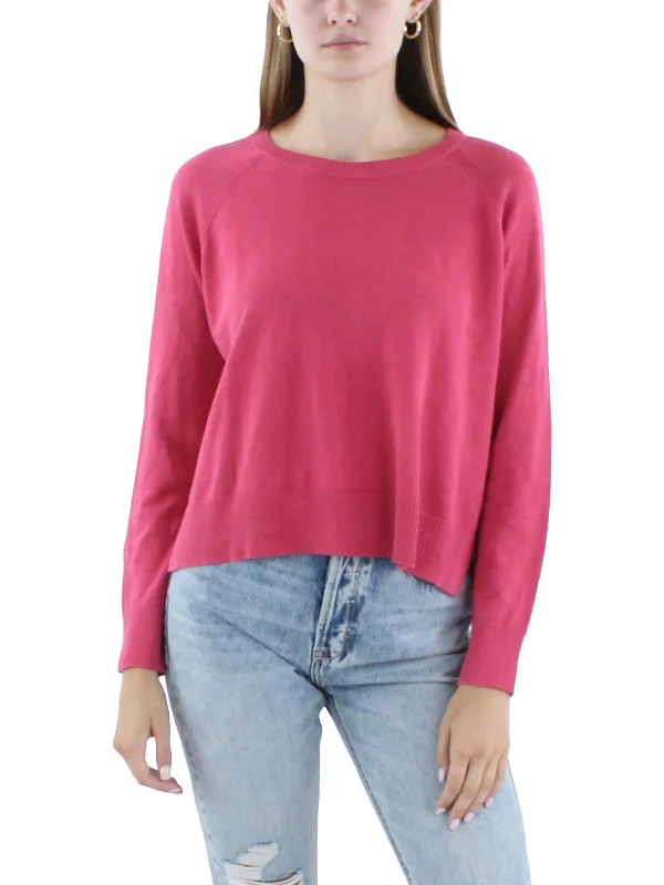 Womens Long Sleeve Ribbed Trim Pullover Sweater Work sweaters