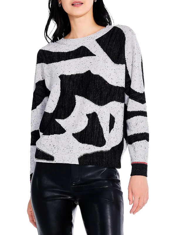 Womens Printed Dolman Pullover Sweater Edgy sweaters