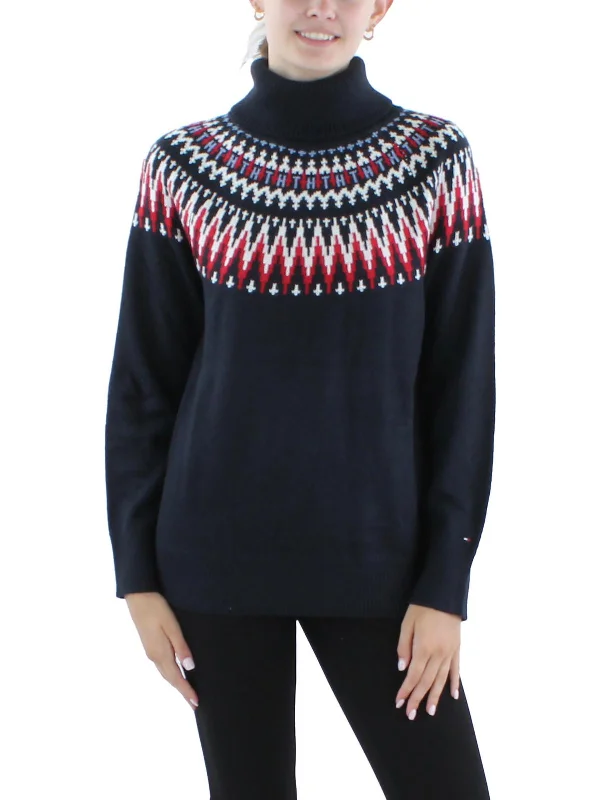 Womens Ribbed Trim Long sleeve Turtleneck Sweater Best sweaters for casual wear