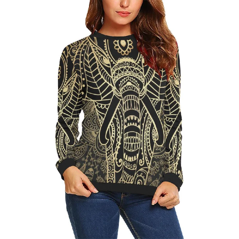 Yoga Elephant Mandala Women Crewneck Sweatshirt Oversized sweaters