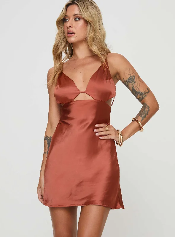 Alexo Mini Dress Rust Versatile mini dresses for all occasions