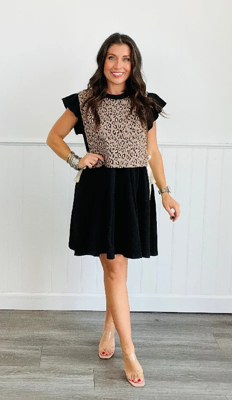 Black Leopard Vest Twofer Mini Dress (Reg.) Best mini dresses for formal events