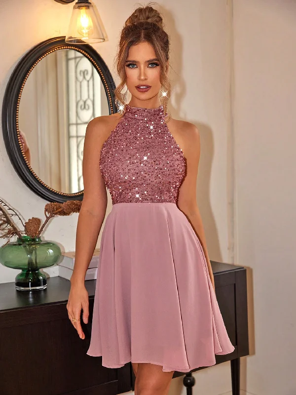 Sequin Mock Neck Mini Dress Best mini dresses for summer vacation
