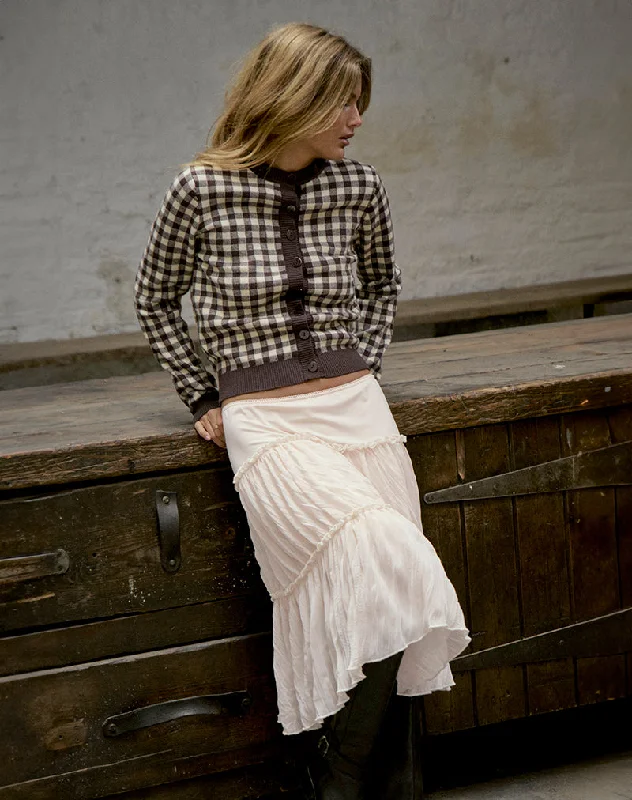 Anahita Tiered Skirt in Chiffon Buttercream Stretchy unclassified skirts
