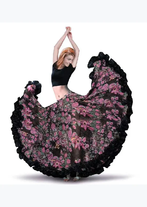 Beautiful Photo Color Ruffled Print Exra Large Hem Chiffon Skirt Spring Elegant evening unclassified skirts Beautiful Photo Color Ruffled Print Exra Large Hem Chiffon Skirt Spring Elegant evening unclassified skirts