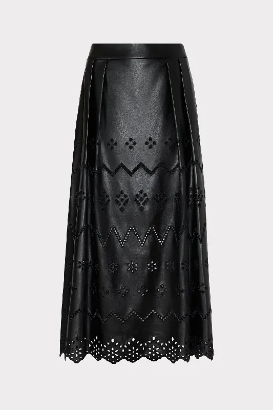 Jolene Eyelet Vegan Leather Skirt Color block unclassified skirts