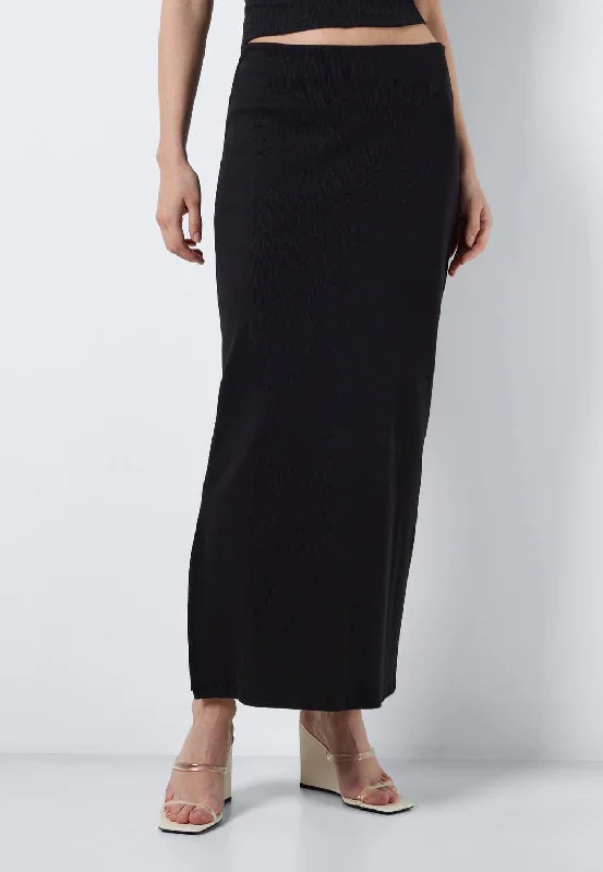 Noisy May - Maya Hw Ankle Length Black - Skirt High-low unclassified skirts