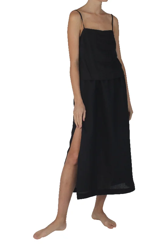 Pacific Linen Skirt Black Women's unclassified skirts