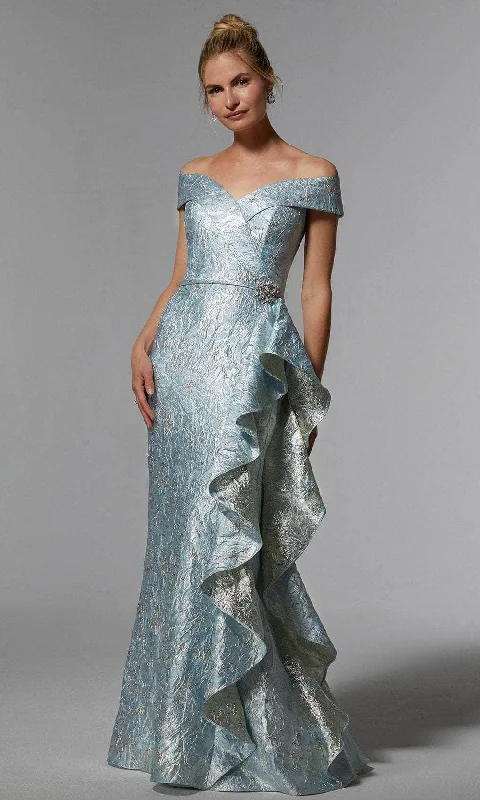 MGNY By Mori Lee 72926 - Metallic Jacquard Evening Dress Plus size party dresses