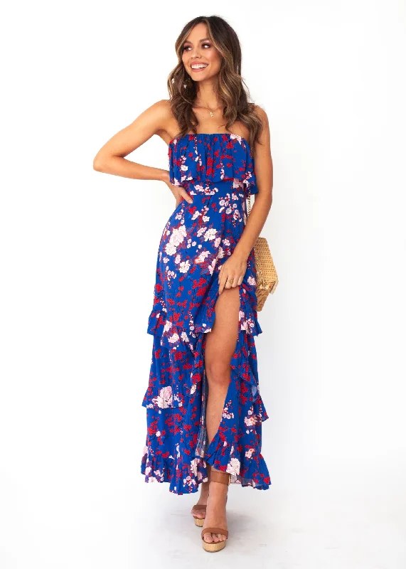 Bexley Strapless Maxi Dress - Blue Floral Best maxi dresses for casual wear