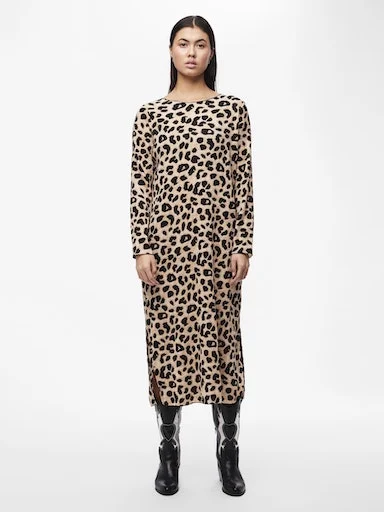 Alba Long Sleeve Midi Plisse Dress Off-shoulder midi dresses