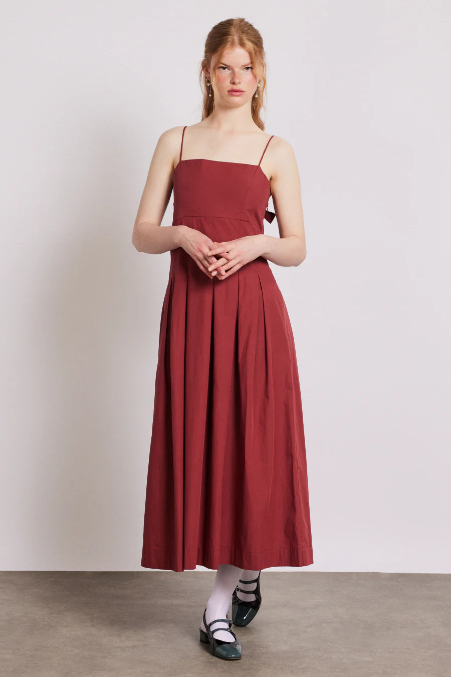Iris Bow Midi Dress Red Must-have midi dresses for this season