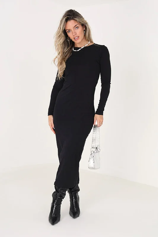 LONG SLEEVE BODYCON MIDI DRESS Wrap midi dresses