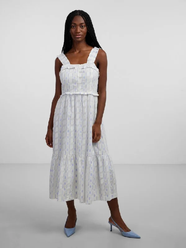 Pronto Midi Dress Star White Blue Chiffon midi dresses