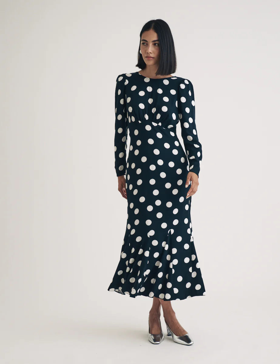 Sally Midi Dress Black Polka Best midi dresses for tall women