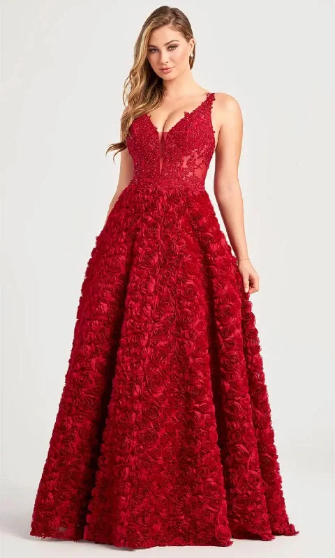 Colette By Daphne CL5251 - Illusion Floral Ballgown Corset floral dresses